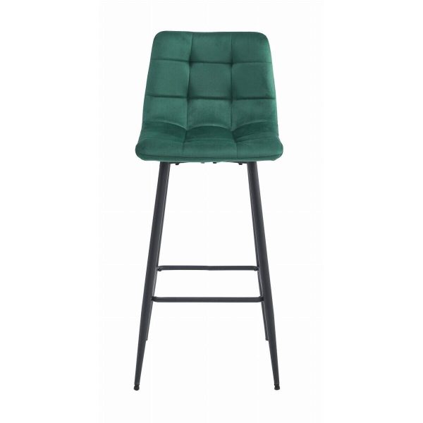 Set 2 scaune de bucatarie/bar, Artool, Arceto, catifea verde, picioare metal negru, 43.5×32.5×104 cm