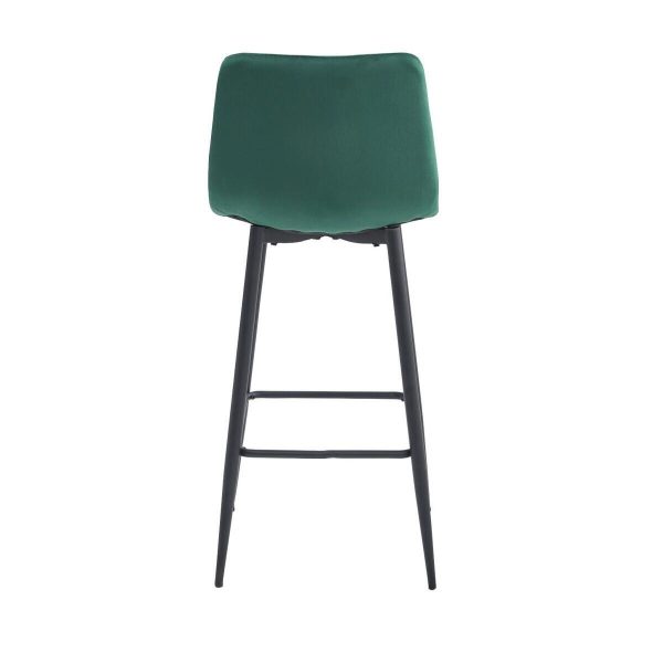 Set 2 scaune de bucatarie/bar, Artool, Arceto, catifea verde, picioare metal negru, 43.5×32.5×104 cm