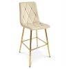 Set 2 scaune de bucatarie/bar, Artool, Libra, catifea bej deschis, picioare metal auriu, 52x56x112 cm