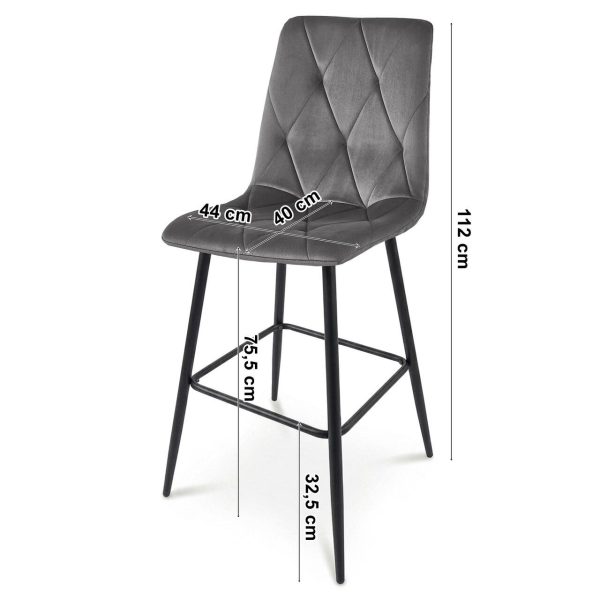 Set 2 scaune de bucatarie/bar, Artool, Libra, catifea bej deschis, picioare metal auriu, 52x56x112 cm