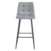Set 2 scaune de bucatarie/bar, Artool, Arceto, catifea argintie, picioare metal negru, 43.5×32.5×104 cm