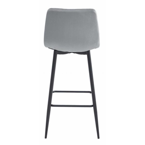 Set 2 scaune de bucatarie/bar, Artool, Arceto, catifea argintie, picioare metal negru, 43.5×32.5×104 cm