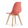Set 4 scaune bucatarie/living, Artool, Kito, PP vermilion, picioare lemn natur, 46×54.5×80 cm