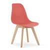 Set 4 scaune bucatarie/living, Artool, Kito, PP vermilion, picioare lemn natur, 46×54.5×80 cm