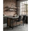 Set 2 scaune de bucatarie/bar, Artool, Libra, catifea neagra, picioare metal argintiu, 52x56x112 cm