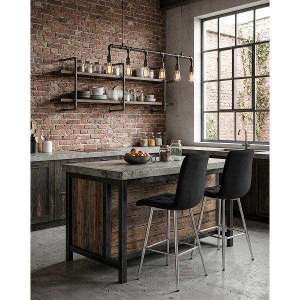 Set 2 scaune de bucatarie/bar, Artool, Libra, catifea neagra, picioare metal argintiu, 52x56x112 cm