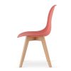 Set 4 scaune bucatarie/living, Artool, Kito, PP vermilion, picioare lemn natur, 46×54.5×80 cm