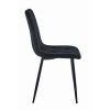 Set 4 scaune bucatarie/living, Artool, Libra, catifea neagra, picioare metal negru, 44x40x88.5 cm