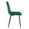 Set 4 scaune bucatarie/living, Artool, Libra, catifea verde, picioare metal negru, 44x40x88.5 cm