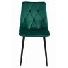 Set 4 scaune bucatarie/living, Artool, Libra, catifea verde, picioare metal negru, 44x40x88.5 cm