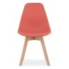 Set 4 scaune bucatarie/living, Artool, Kito, PP vermilion, picioare lemn natur, 46×54.5×80 cm
