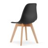 Set 4 scaune bucatarie/living, Artool, Kito, PP negru, picioare lemn natur, 46×54.5×80 cm