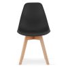 Set 4 scaune bucatarie/living, Artool, Kito, PP negru, picioare lemn natur, 46×54.5×80 cm