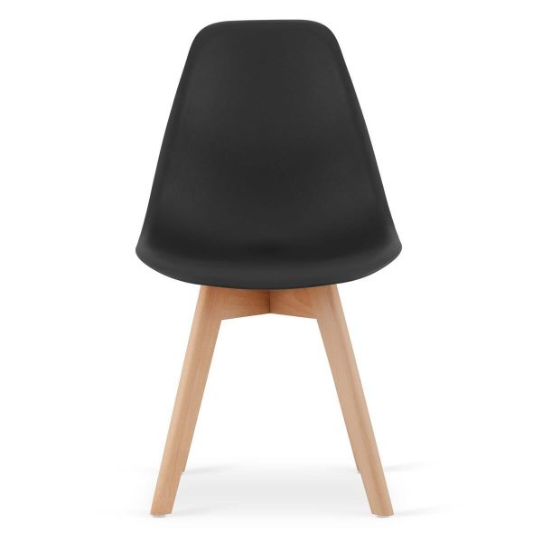 Set 4 scaune bucatarie/living, Artool, Kito, PP negru, picioare lemn natur, 46×54.5×80 cm