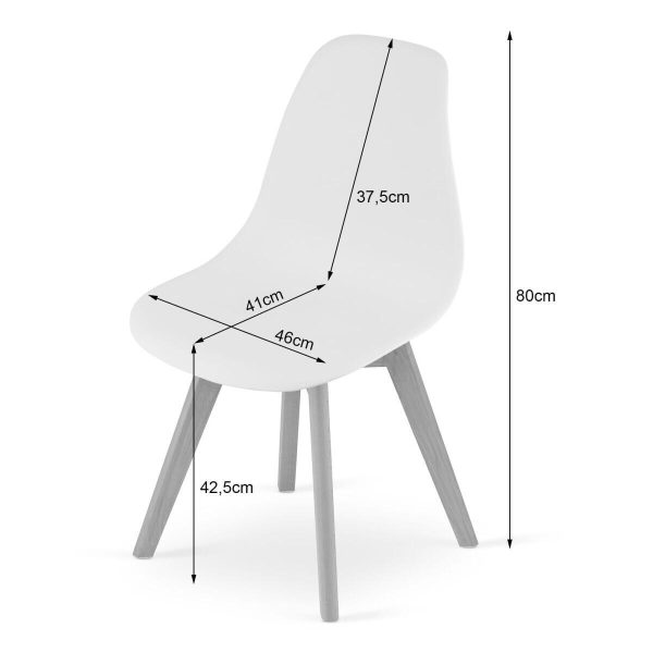Set 4 scaune bucatarie/living, Artool, Kito, PP negru, picioare lemn natur, 46×54.5×80 cm