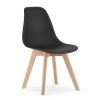 Set 4 scaune bucatarie/living, Artool, Kito, PP negru, picioare lemn natur, 46x54.5x80 cm