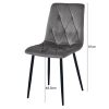 Set 4 scaune bucatarie/living, Artool, Libra, textil gri deschis, picioare metal natur, 44.5×54.5×87 cm