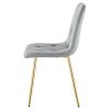 Set 4 scaune bucatarie/living, Artool, Libra, catifea gri deschis, picioare metal auriu, 45x54x86.5 cm