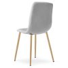 Set 4 scaune bucatarie/living, Artool, Libra, textil gri deschis, picioare metal natur, 44.5×54.5×87 cm
