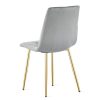 Set 4 scaune bucatarie/living, Artool, Libra, catifea gri deschis, picioare metal auriu, 45x54x86.5 cm