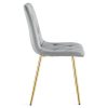 Set 4 scaune bucatarie/living, Artool, Libra, catifea gri deschis, picioare metal auriu, 45x54x86.5 cm