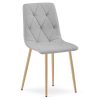 Set 4 scaune bucatarie/living, Artool, Libra, textil gri deschis, picioare metal natur, 44.5×54.5×87 cm
