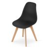 Set 4 scaune bucatarie/living, Artool, Kito, PP negru, picioare lemn natur, 46×54.5×80 cm