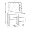 Masa de toaleta/machiaj, Irina, negru, cu oglinda si LED-uri, 94x43x141 cm