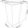 Set 2 ghivece de flori, Rato, imitatie ratan, inalte, 32.5×32.5×61 cm, alb, Prosperplast