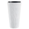 Set 2 ghivece de flori, Sandy Slim, rotunde, inalte, 34.9×62 cm, alb, Prosperplast