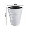 Set 2 ghivece de flori, Sand, rotunde, 34.5×38.5 cm, alb, Prosperplast