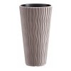 Set 2 ghivece de flori, Sandy Slim, rotunde, inalte, 29.7×53.1 cm, cafeniu, Prosperplast