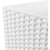 Set 2 ghivece de flori, Rato, imitatie ratan, inalte, 32.5×32.5×61 cm, alb, Prosperplast