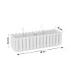 Set 2 jardiniere decorative cu suport metalic, sistem irigare,​​​​​​​ alb, 58x18x16.2 cm, Boardee Fencycase W
