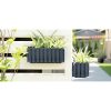 Set 2 jardiniere decorative cu suport metalic, sistem irigare,​​​​​​​ antracit, 38x18x16.2 cm, Boardee Fencycase W