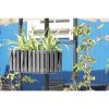 Set 2 jardiniere decorative cu suport metalic, sistem irigare,​​​​​​​ gri, 38x18x16.2 cm, Boardee Fencycase W