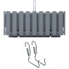 Set 2 jardiniere decorative cu suport metalic, sistem irigare,​​​​​​​ gri, 38x18x16.2 cm, Boardee Fencycase W