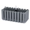Set 2 jardiniere decorative cu suport metalic, sistem irigare,​​​​​​​ gri, 38x18x16.2 cm, Boardee Fencycase W