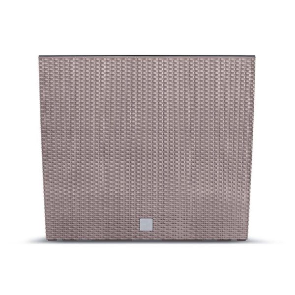 Set 2 jardiniere decorative, imitatie ratan, cafeniu, 58x18x49.8 cm, Rato Case