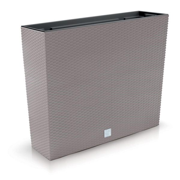 Set 2 jardiniere decorative, imitatie ratan, cafeniu, 58x18x49.8 cm, Rato Case