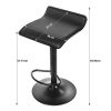 Set 2 scaune de bucatarie/bar, Artool, Fort, rotativ, piele ecologica neagra, picior metal negru, 38x39x84 cm