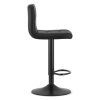 Set 2 scaune de bucatarie/bar, Artool, Prot, rotativ, piele ecologica neagra, picior metal negru, 41×44.5×87.5-108 cm