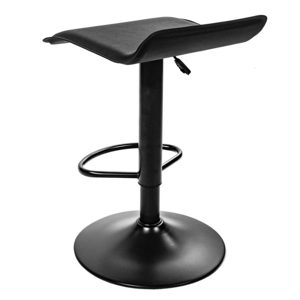 Set 2 scaune de bucatarie/bar, Artool, Fort, rotativ, piele ecologica neagra, picior metal negru, 38x39x84 cm