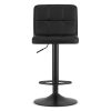 Set 2 scaune de bucatarie/bar, Artool, Prot, rotativ, piele ecologica neagra, picior metal negru, 41×44.5×87.5-108 cm