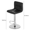 Set 2 scaune de bucatarie/bar, Artool, Prot, rotativ, piele ecologica neagra, picior metal negru, 41x44.5x87.5-108 cm
