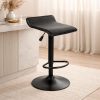 Set 2 scaune de bucatarie/bar, Artool, Fort, rotativ, piele ecologica neagra, picior metal negru, 38x39x84 cm