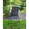 Set 2 scaune gradina/terasa, reglabile, aluminiu, negru, 56×67-99×84-107 cm, Jumi