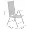 Scaun pentru gradina, pliabil, aluminiu, gri, 65x55x104, Chomik