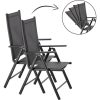 Scaun pentru gradina, pliabil, aluminiu, gri, 65x55x104, Chomik