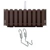 Set 3 jardiniere decorative cu suport metalic, sistem irigare,​​​​​​​ maro, 38x18x16.2 cm, Boardee Fencycase W